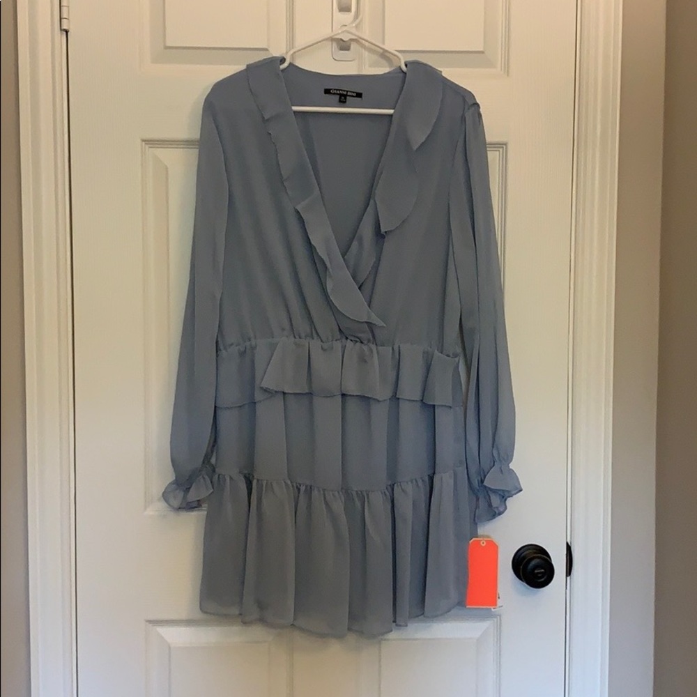 Gianni Bini Chiffon Mini Dress V neck XL